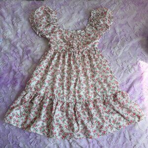 Altar'd State Floral Mini Dress with Puff Sleeves, Size S